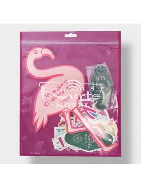 Kurt Geiger Pink Flamingo Sticker & Key Chain Pack